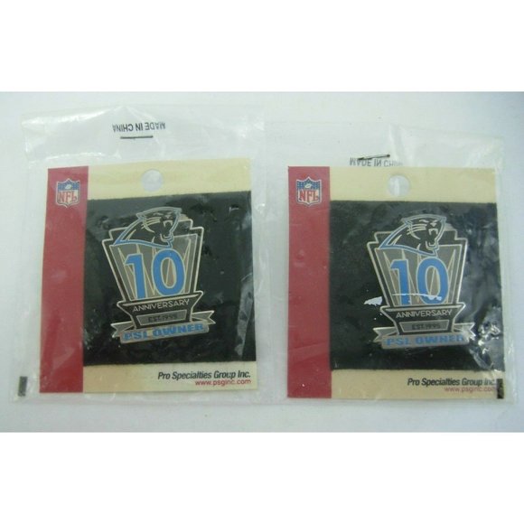 Carolina Panthers 10th Anniversary Est. 1995 PSL Owners Collectible Pin LOT OF 2 - Picture 1 of 5